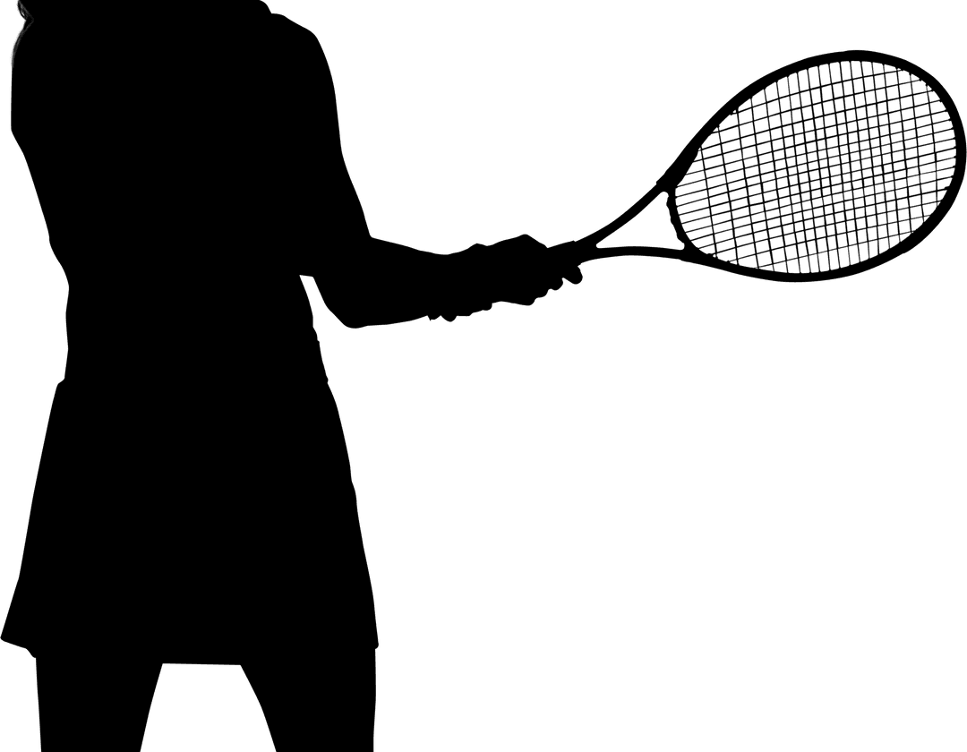 Transparent Silhouette of Female Tennis Player in Motion