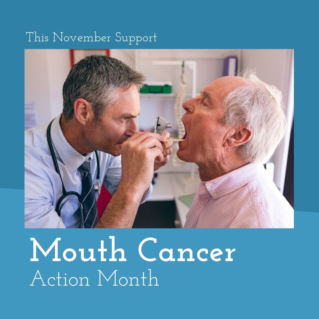 Doctor Conducting Mouth Examination for Mouth Cancer Action Month Poster - Download Free Stock Templates Pikwizard.com
