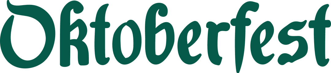 Green Oktoberfest Text on Transparent Background for Festive Designs