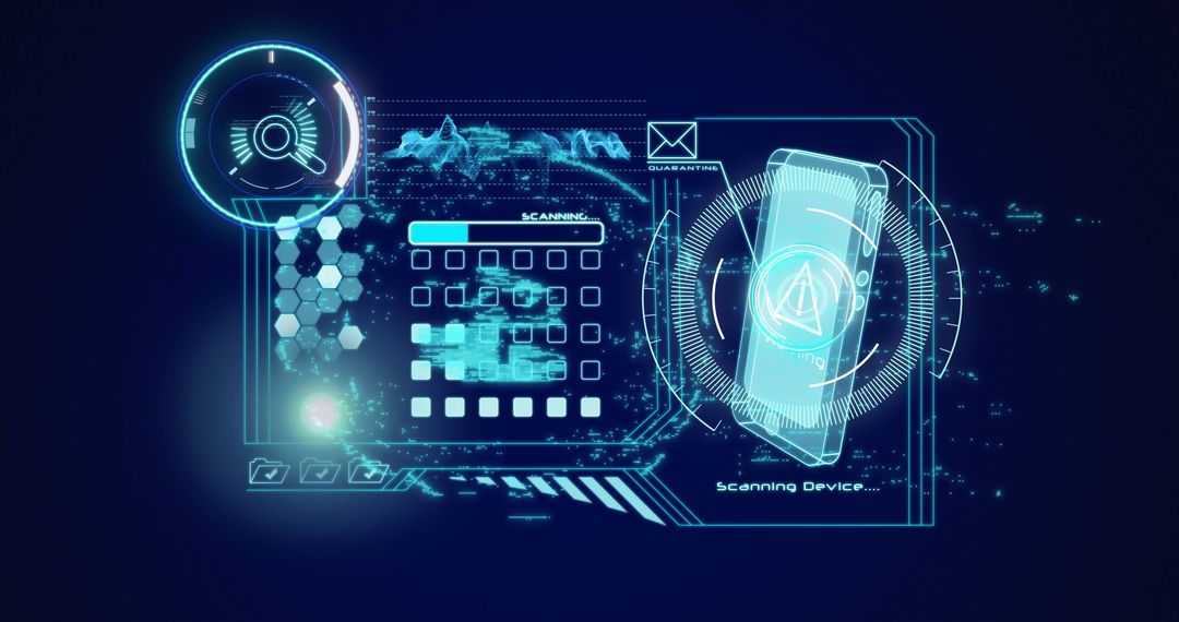 Holographic Interface with Futuristic Digital Display