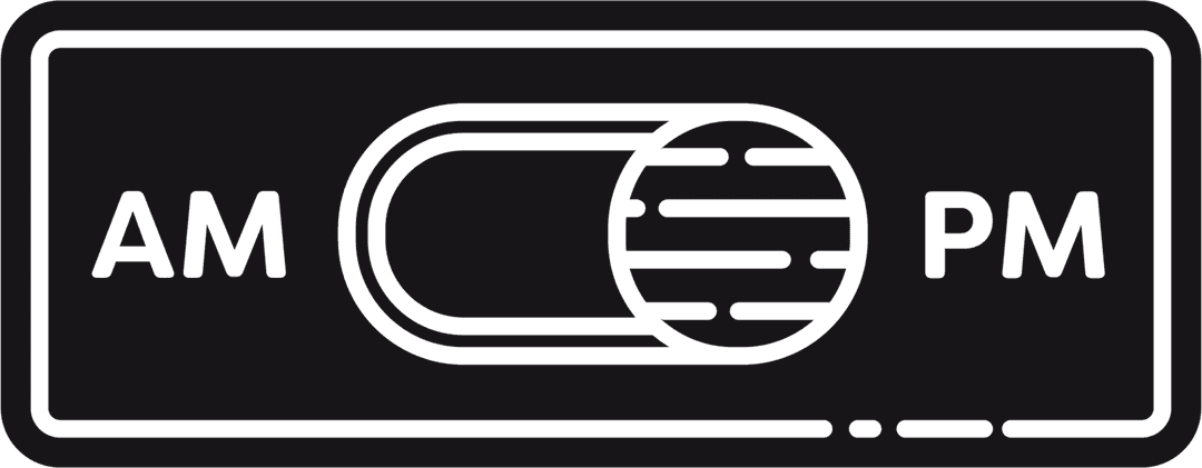 Transparent Switch Illustration with AM PM Text