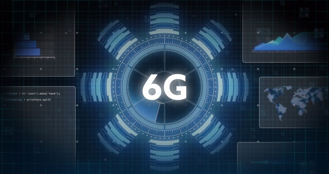 Conceptual 6G Network Technology Futuristic Interface