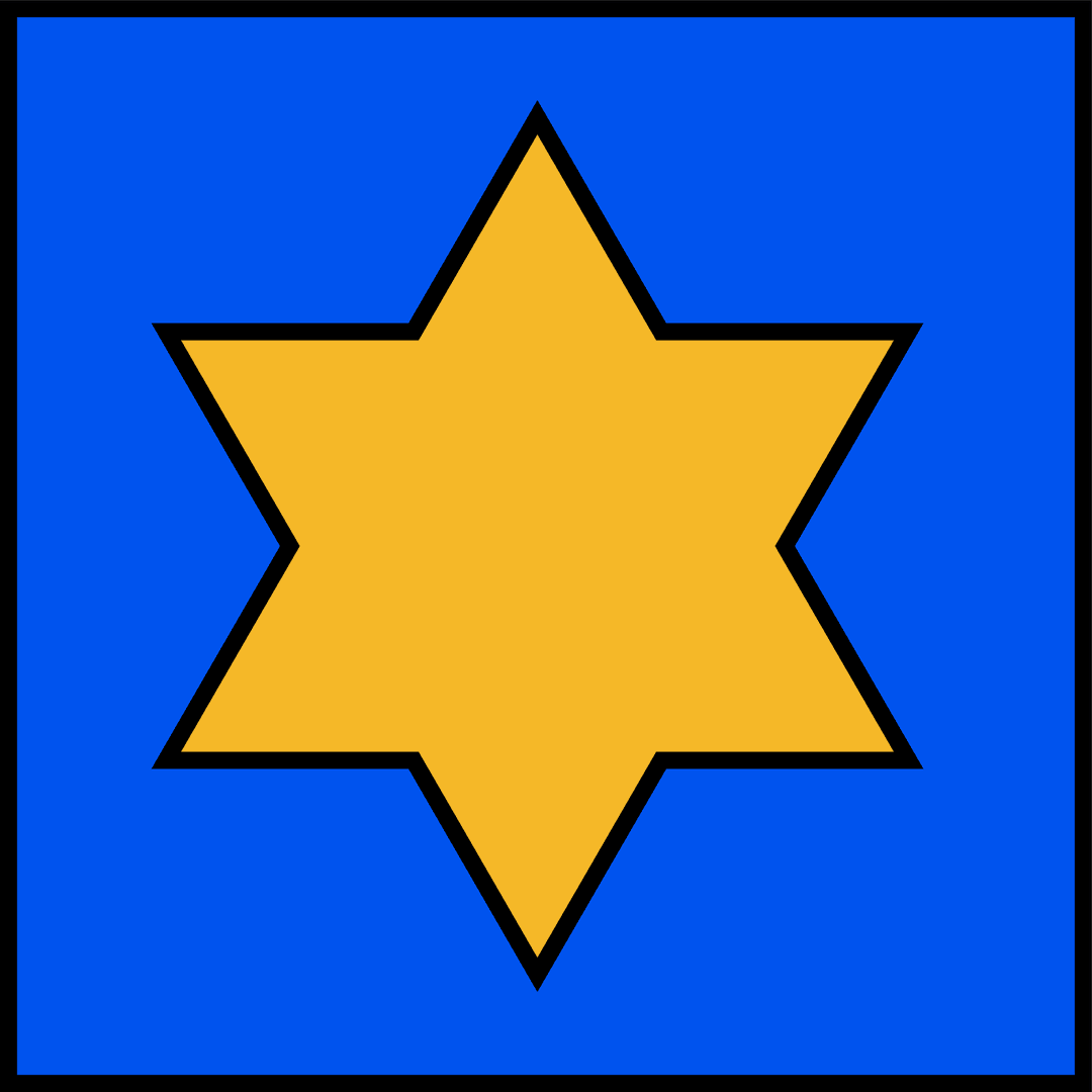 Minimalist Yellow Hexagram on Transparent Background