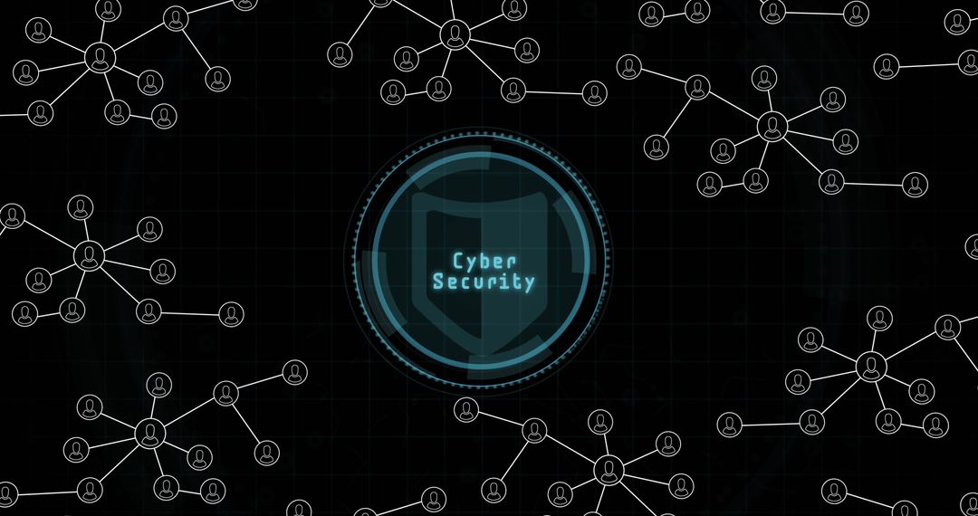 Digital Cyber Security Network with Shield Icon