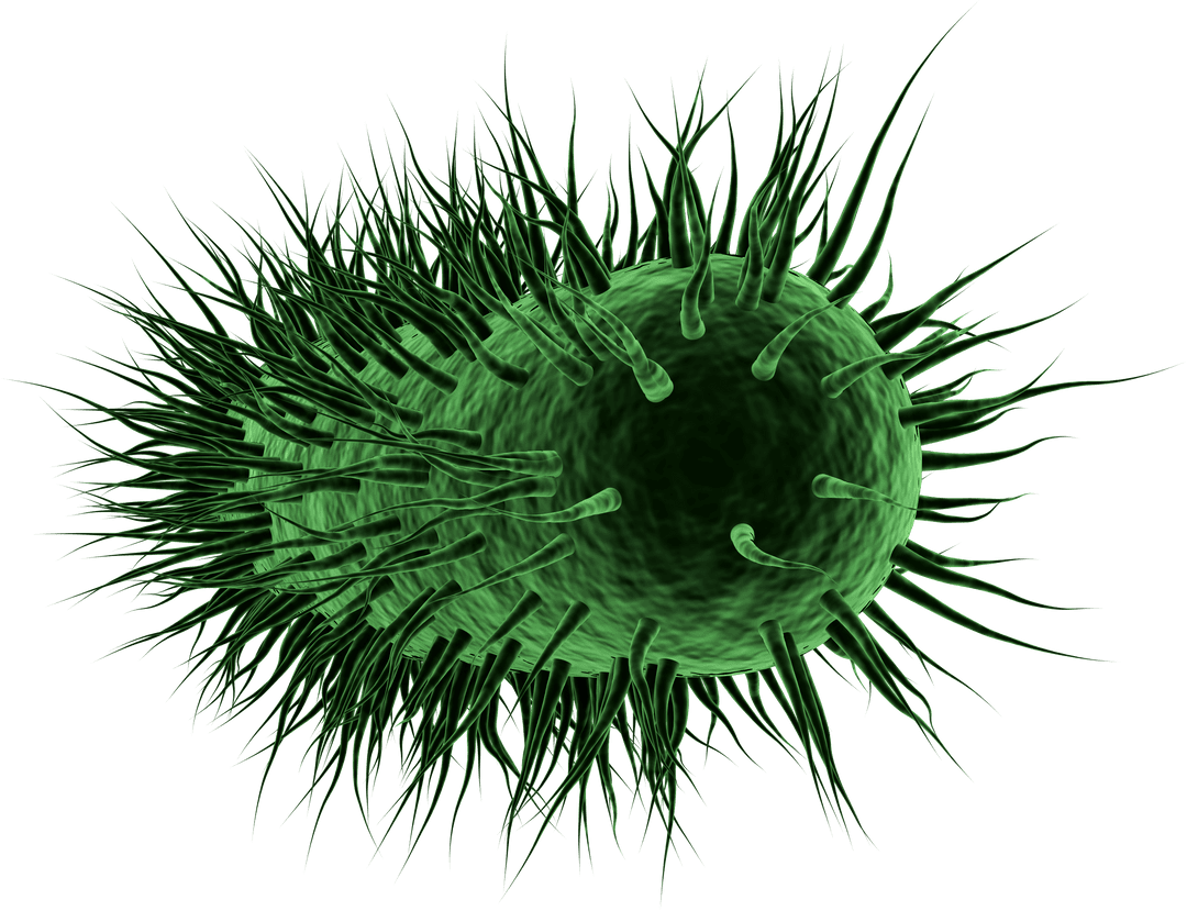 3D Transparent Structure of Green Virus Cell Illustration