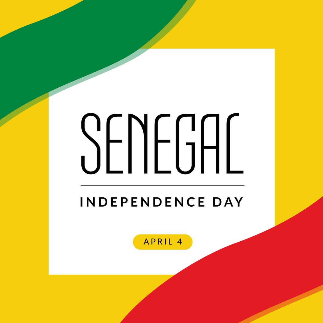 Senegal Independence Day Celebration with Flag Motif