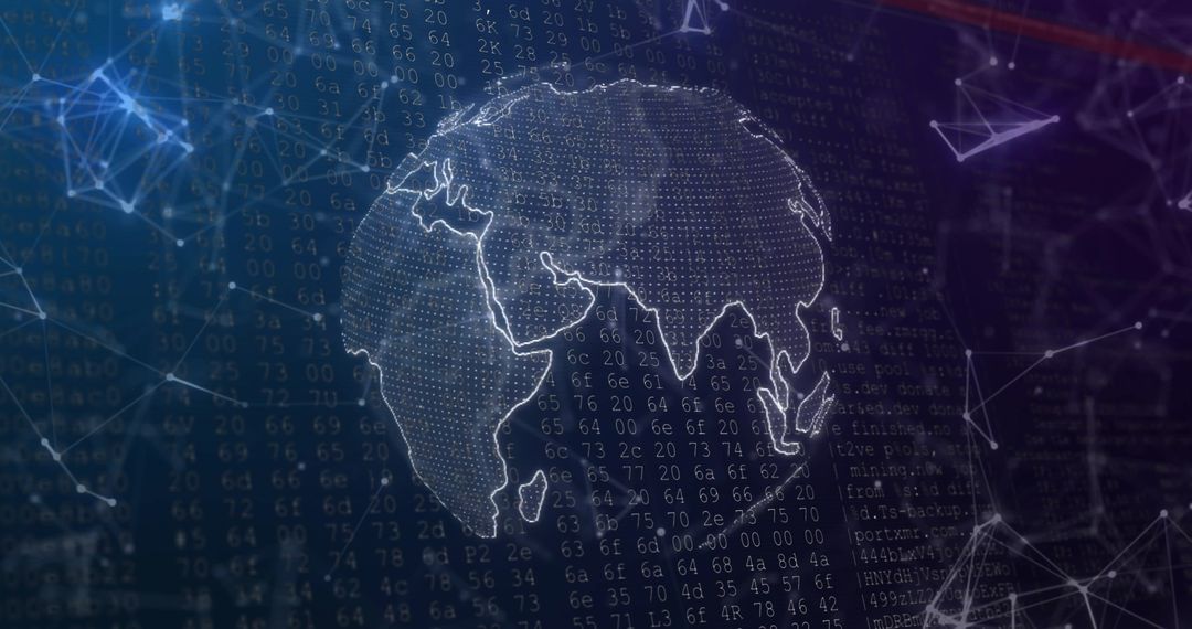 Digital Globe with Data Streams and Network Connectivity