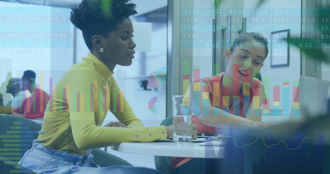 Diverse Business People Analyzing Overlapping Financial Data Concepts