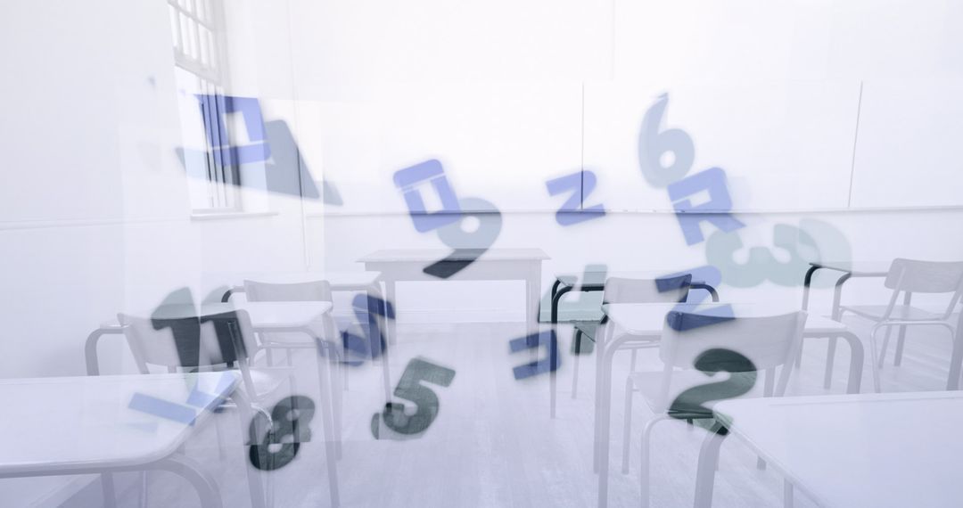 Floating Numbers and Letters in Empty Classroom Concept - Free Images, Stock Photos and Pictures on Pikwizard.com