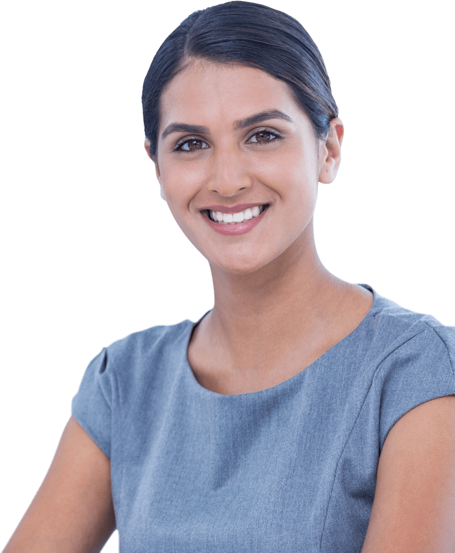 Transparent Background Smiling Businesswoman Portrait conveying Professionalism