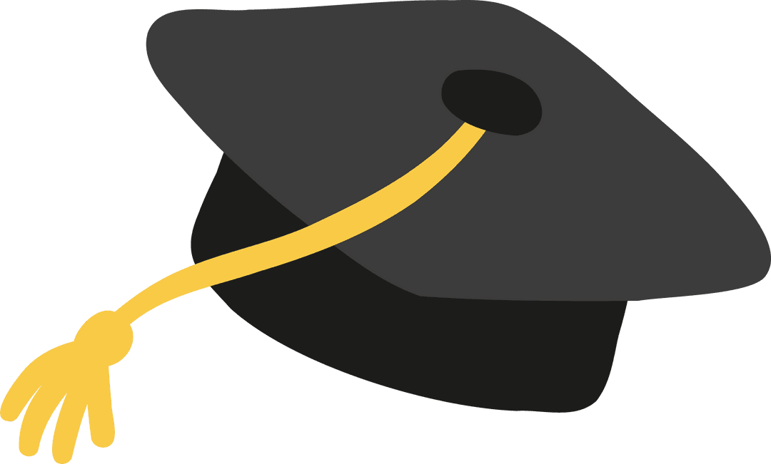 Graduation Cap Illustrating Academic Success on Transparent Background