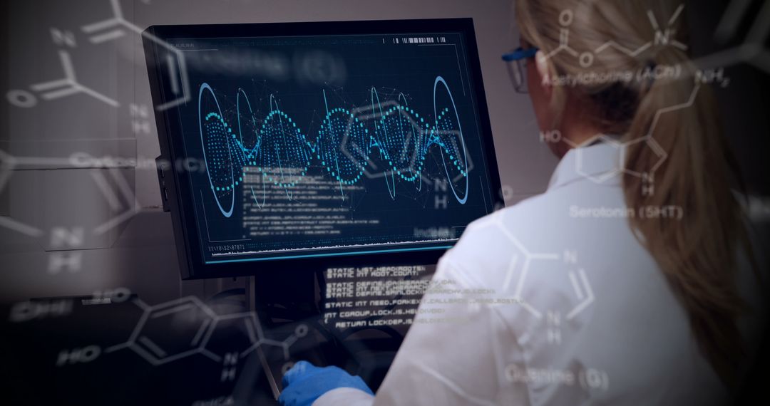 Biochemist Analyzing DNA Sequencing Data on Computer Screen - Free Images, Stock Photos and Pictures on Pikwizard.com