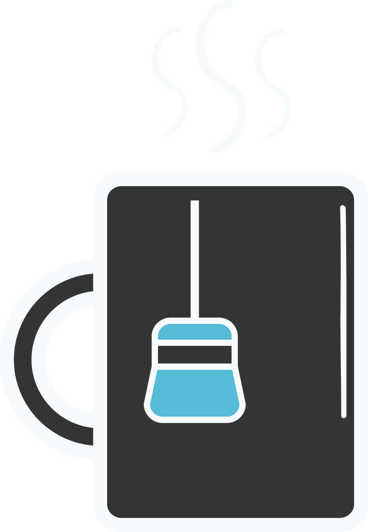 Minimal Transparent Icon of Tea Cup with Tea Bag Design