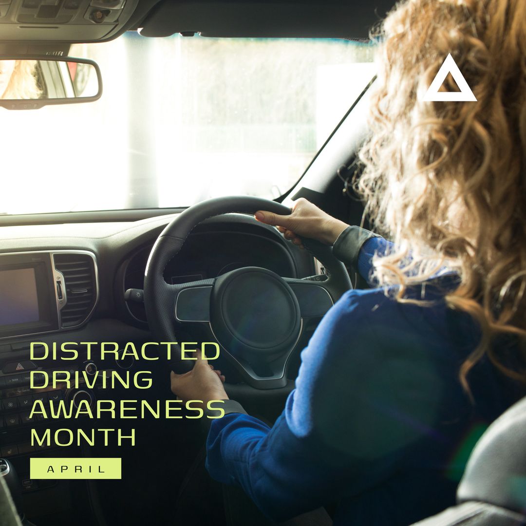 Blonde Woman Driving Car for Distracted Driving Awareness Campaign - Download Free Stock Templates Pikwizard.com