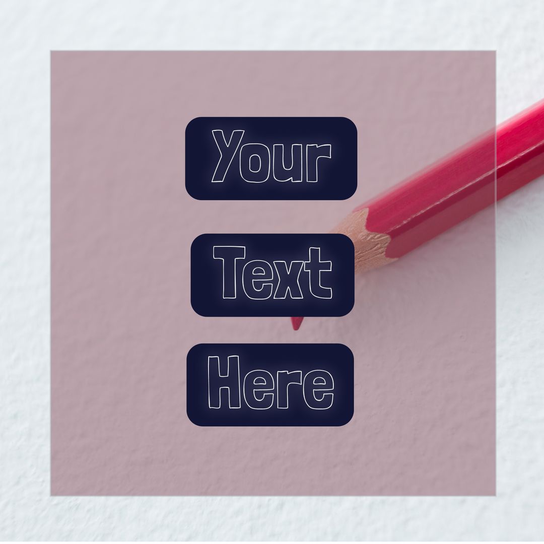 Creative Blank Template with Red Pencil for Custom Text