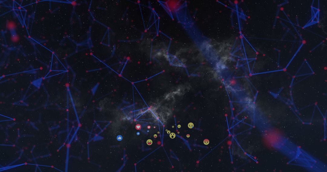 Digital Networking with Emojis and Cosmic Background