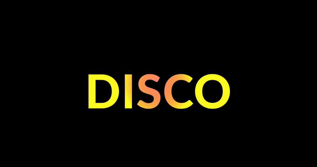 Bright Disco Text on Black Background for Parties