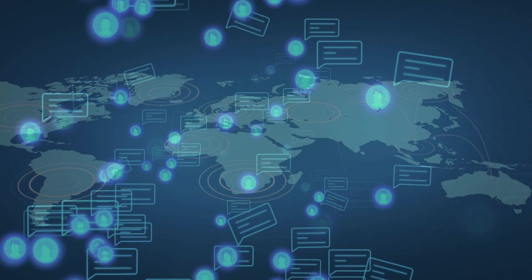 Global Network and Digital Communication Concept Visualization