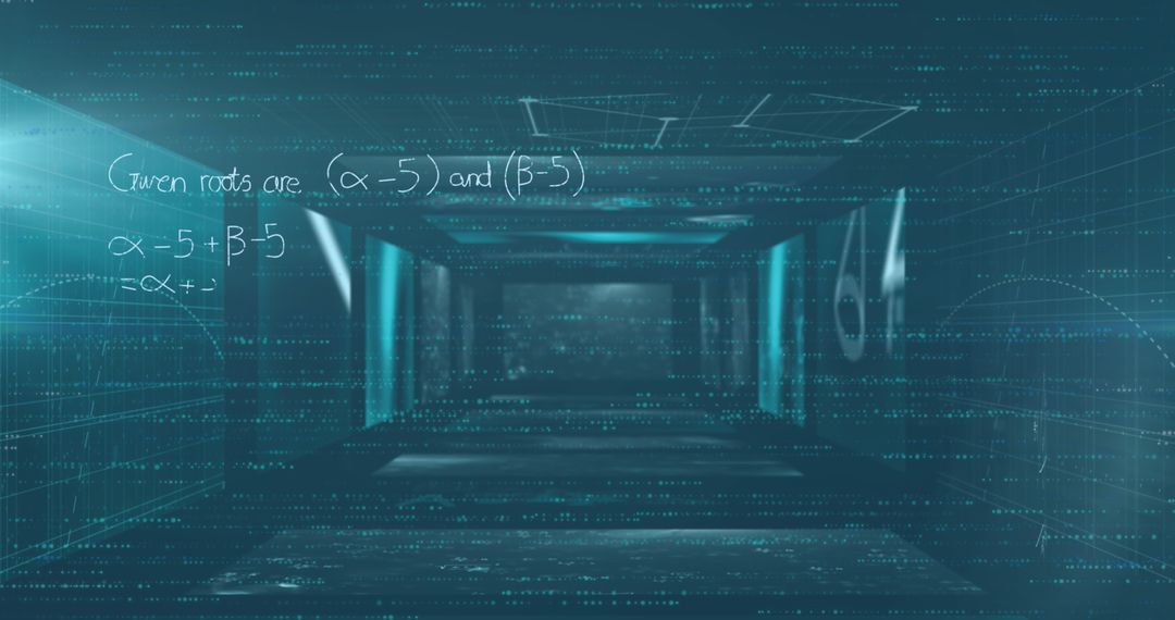 Mathematical Equations on Digital Interface Background