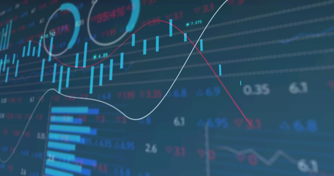 Financial Data Chart with Dynamic Graphs and Stats Display - Free Images, Stock Photos and Pictures on Pikwizard.com