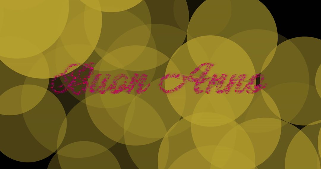 Glittering Pink Text with Yellow Bokeh on Dark Background