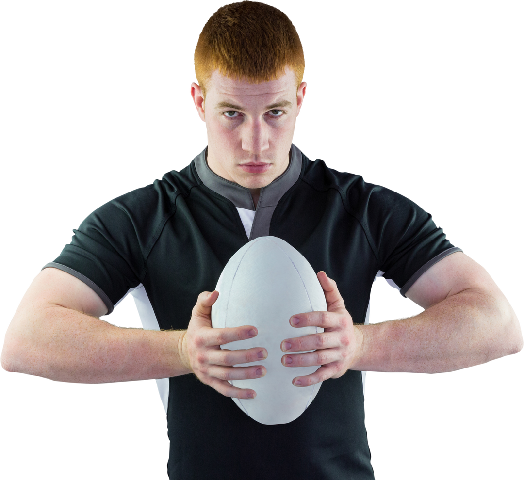 Focused Rugby Player Holding Ball Transparent Background - Download Free Stock Images Pikwizard.com