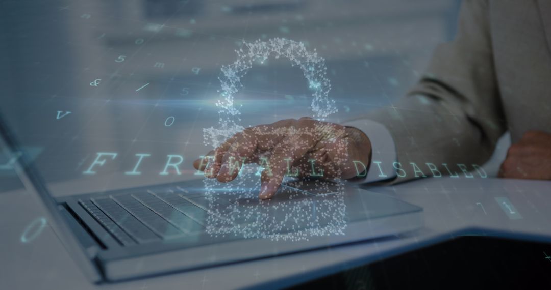 Digital Security and Data Protection on Laptop