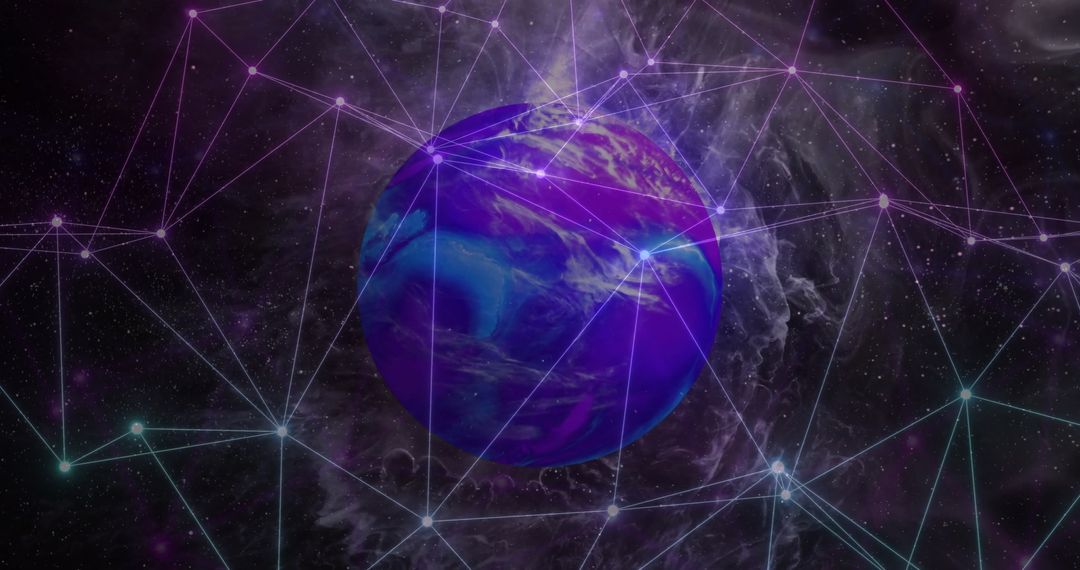 Globe with Digital Connection Network in Space - Free Images, Stock Photos and Pictures on Pikwizard.com