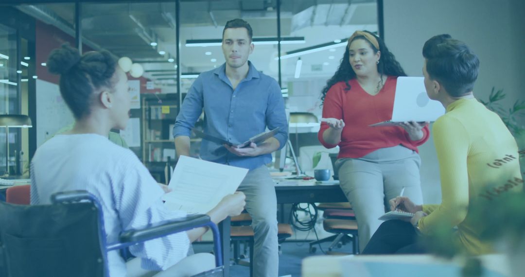 Diverse Office Team Engaged in Collaborative Meeting