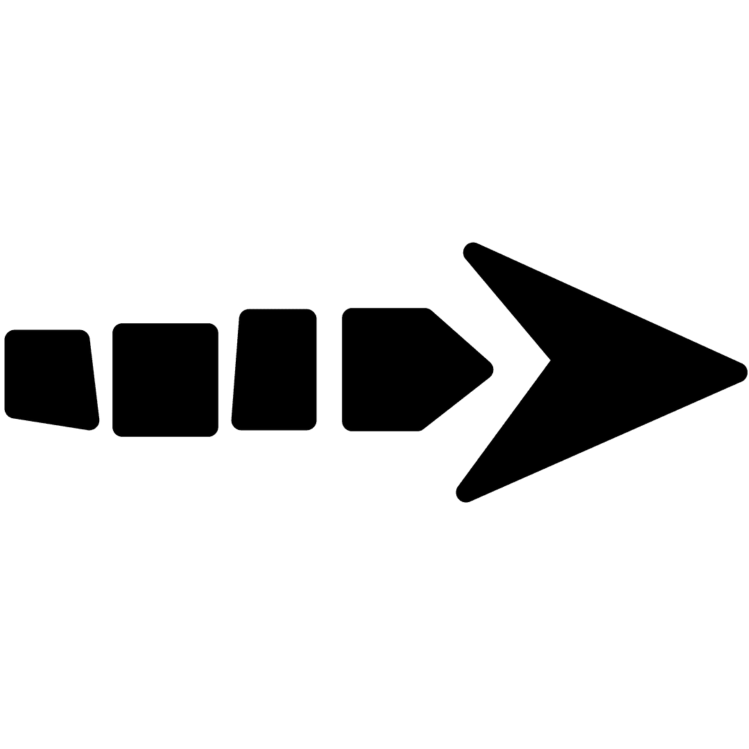 Black Arrow and Geometric Shapes on Transparent Background