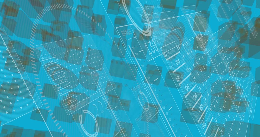 Futuristic Data Processing Display on Abstract 3D Background