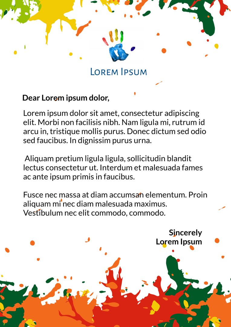 Vibrant Artistic Letter Featuring Colorful Paint Splashes