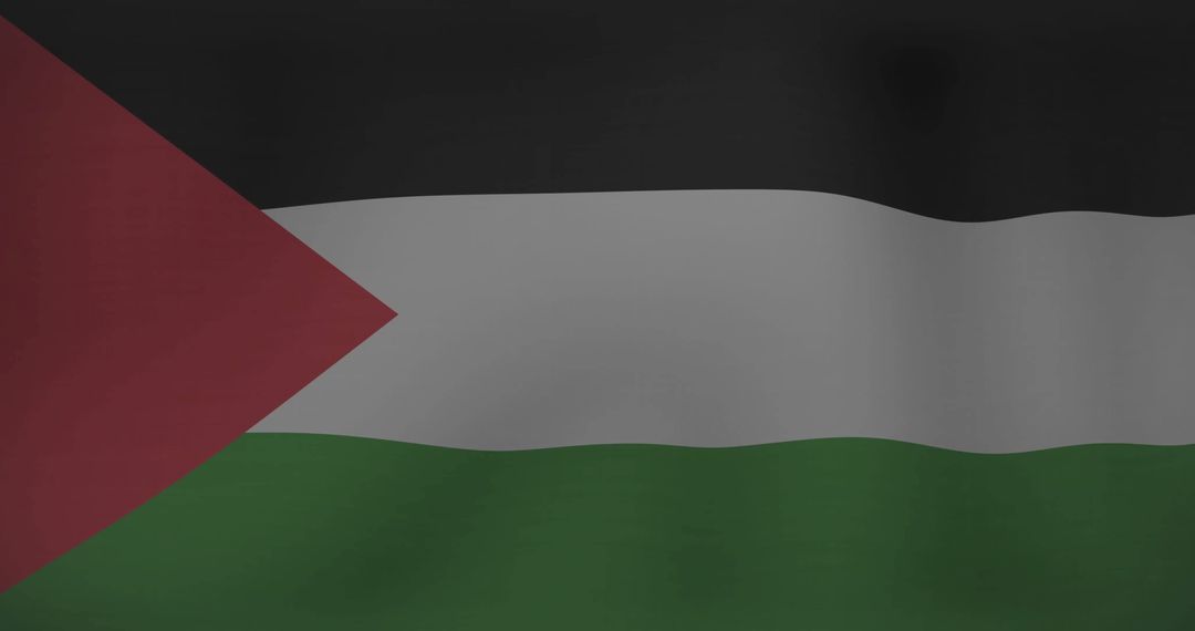 Palestine Flag Waving Against Neutral Background