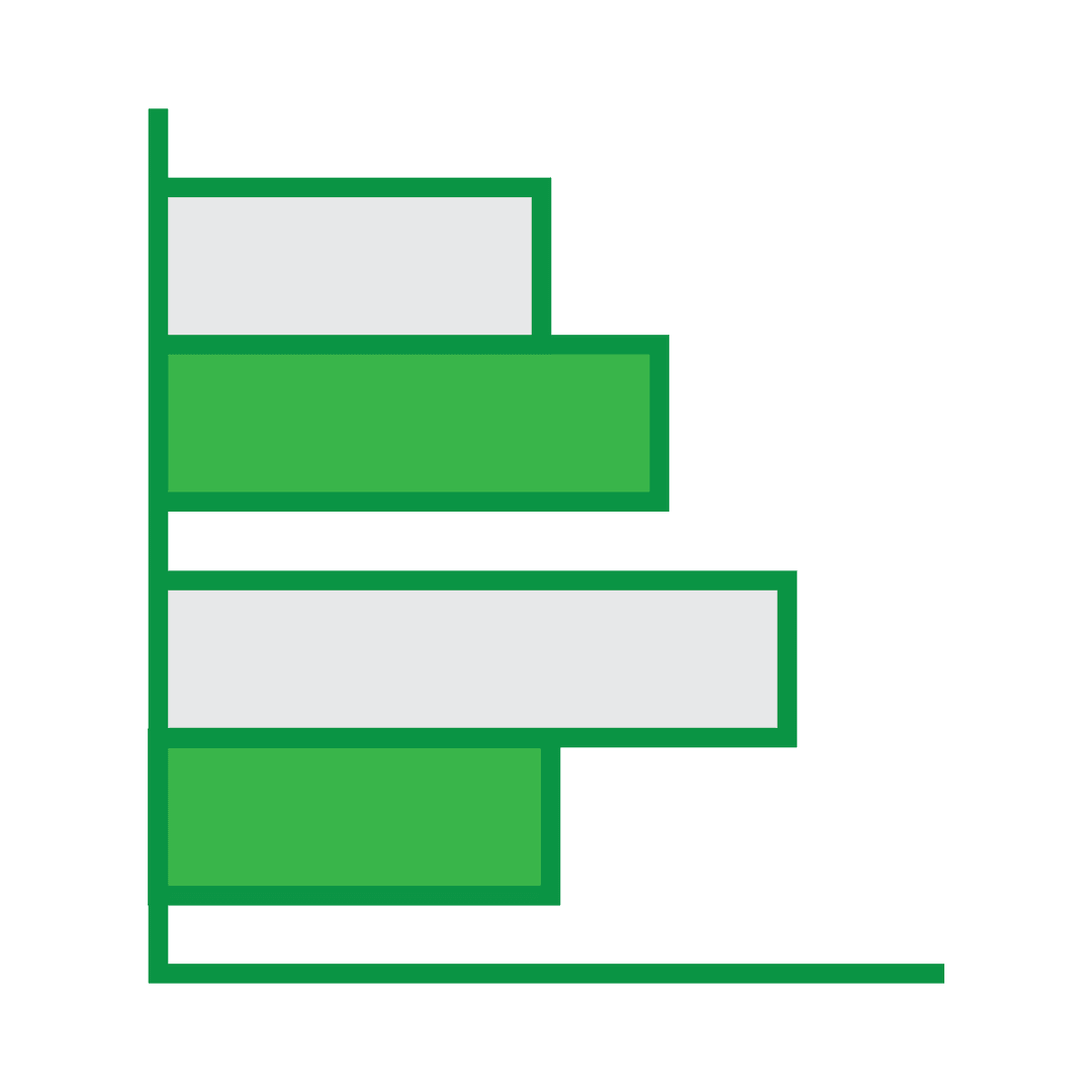 Transparent Green and Grey Chart Illustration on Transparent Background