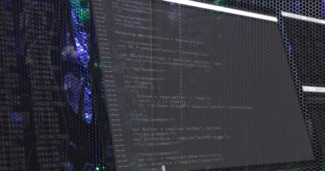 Data Processing Interface on Glowing Server Background