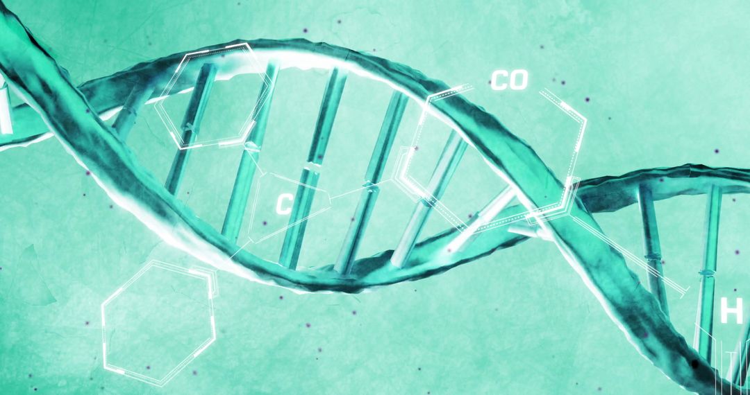 Digital DNA Strand with Scientific Data Visualization