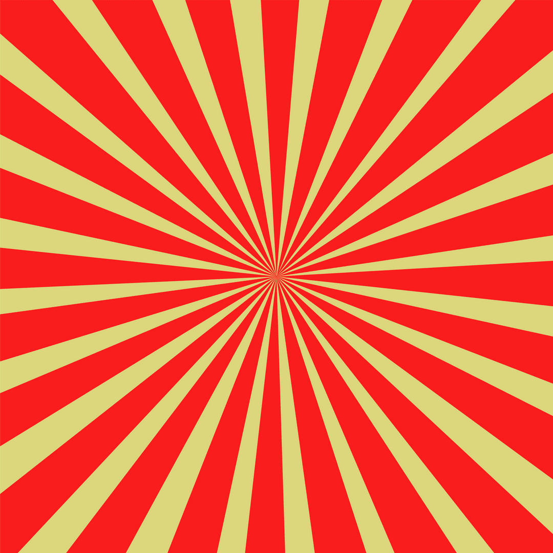 Red and Yellow Stripe Burst on Transparent Background