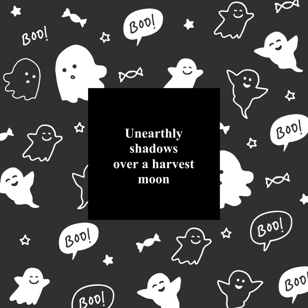 Cute Ghost Pattern with Halloween Messages and Moon Imagery - Download Free Stock Images Pikwizard.com