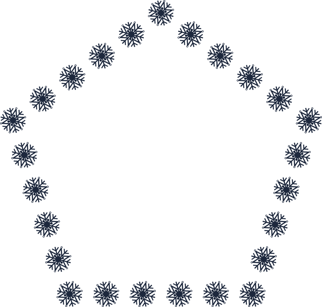 Geometric Snowflake Circle Design PNG on Transparent Background