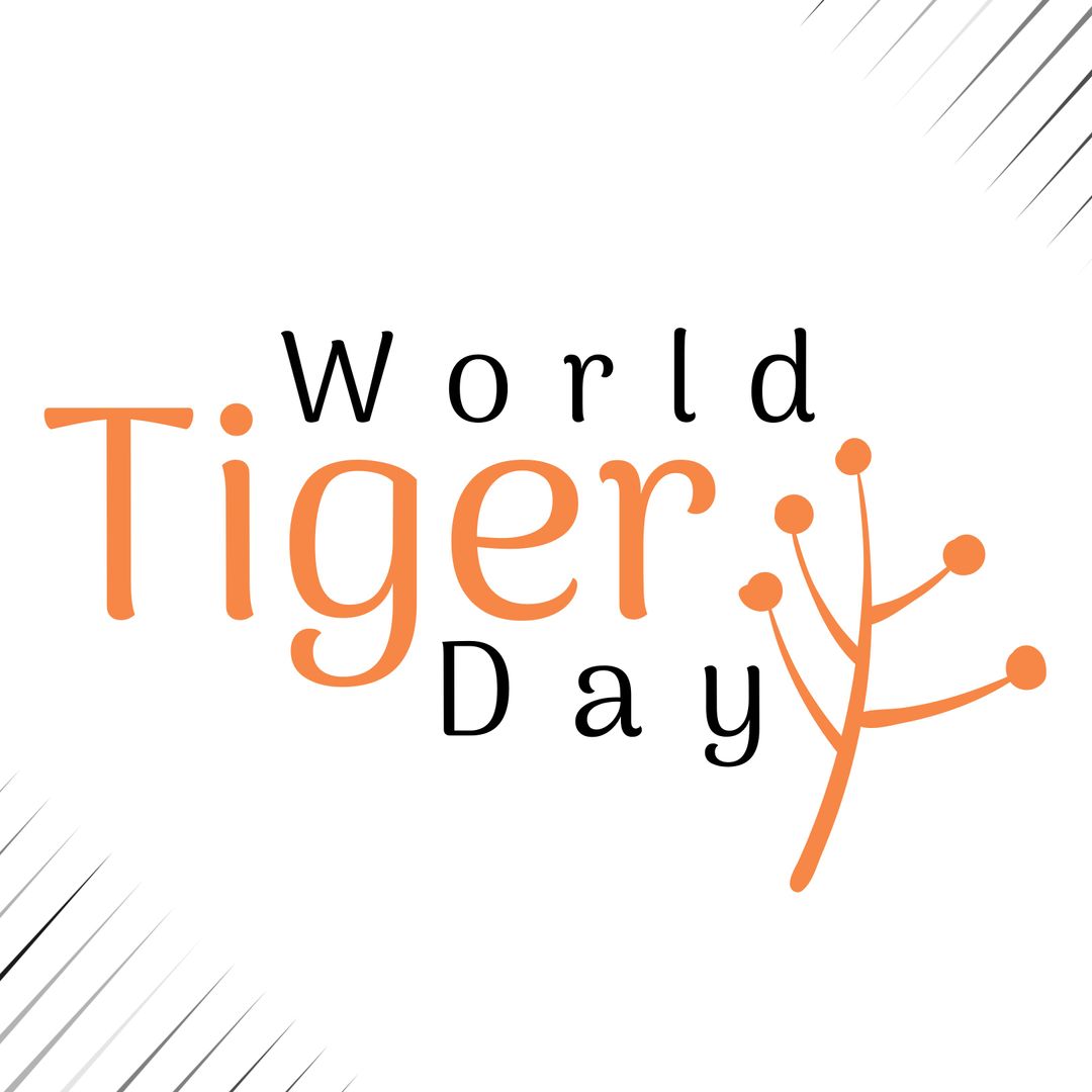 World Tiger Day Concept Illustration with Text and Plant Design