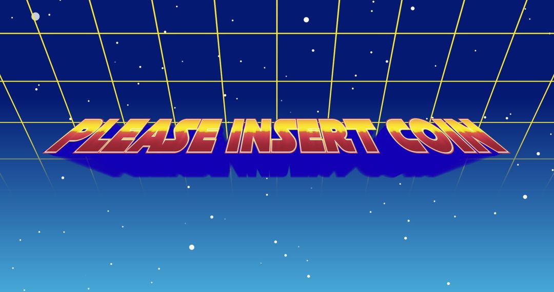 Retro Futuristic Insert Coin Arcade Tribute