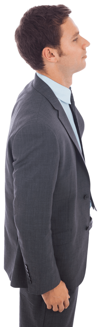 Transparent Side View Smiling Businessman Suit Formal Isolated PNG