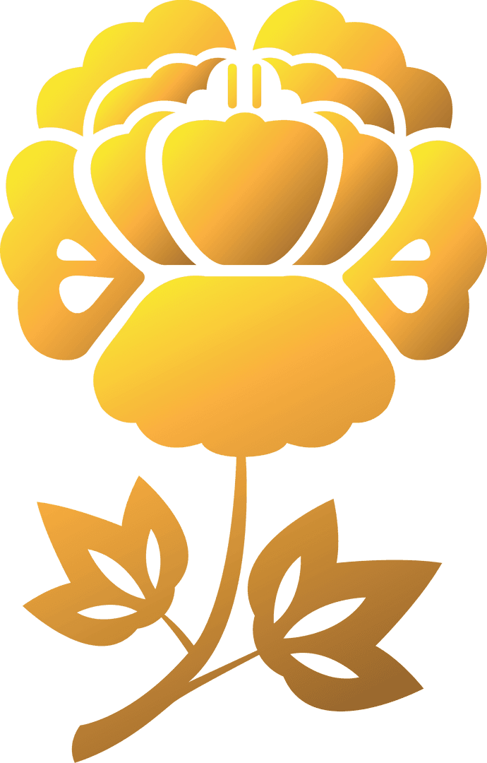 Yellow Rose Flower Vector on Transparent Background