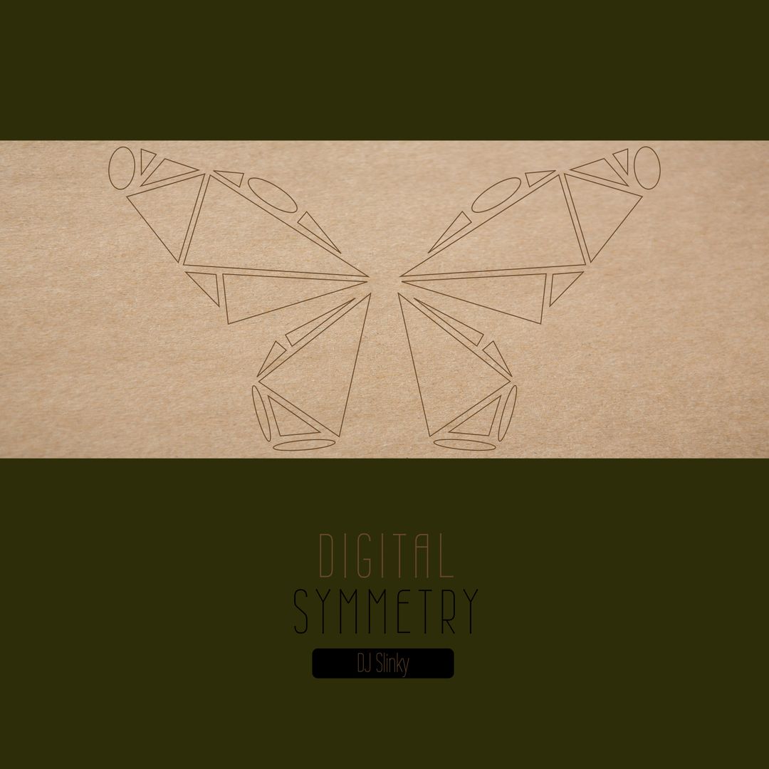 Digital Butterfly Symmetry Art with Geometric Design