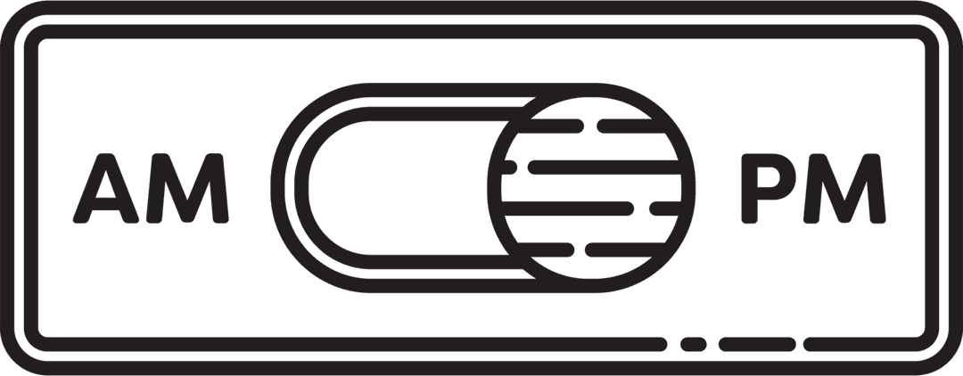 Transparent AM PM Toggle Concept on Clear Background