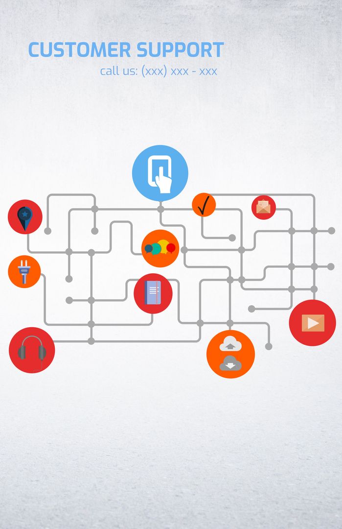Creative Customer Support Pathways with Icon Maze Layout