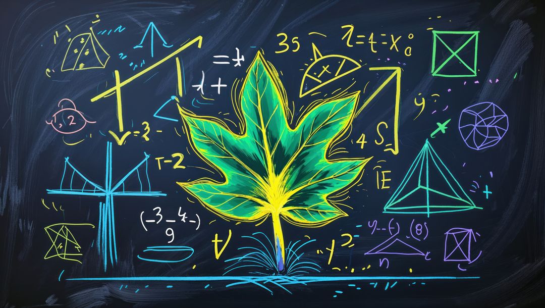 Vibrant Engineering Classroom Leaf with Geometric Equations