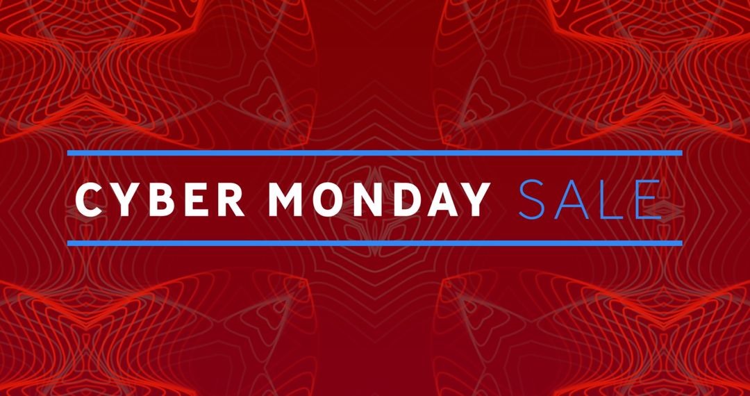 Cyber Monday Sale Banner with Kaleidoscopic Red Background