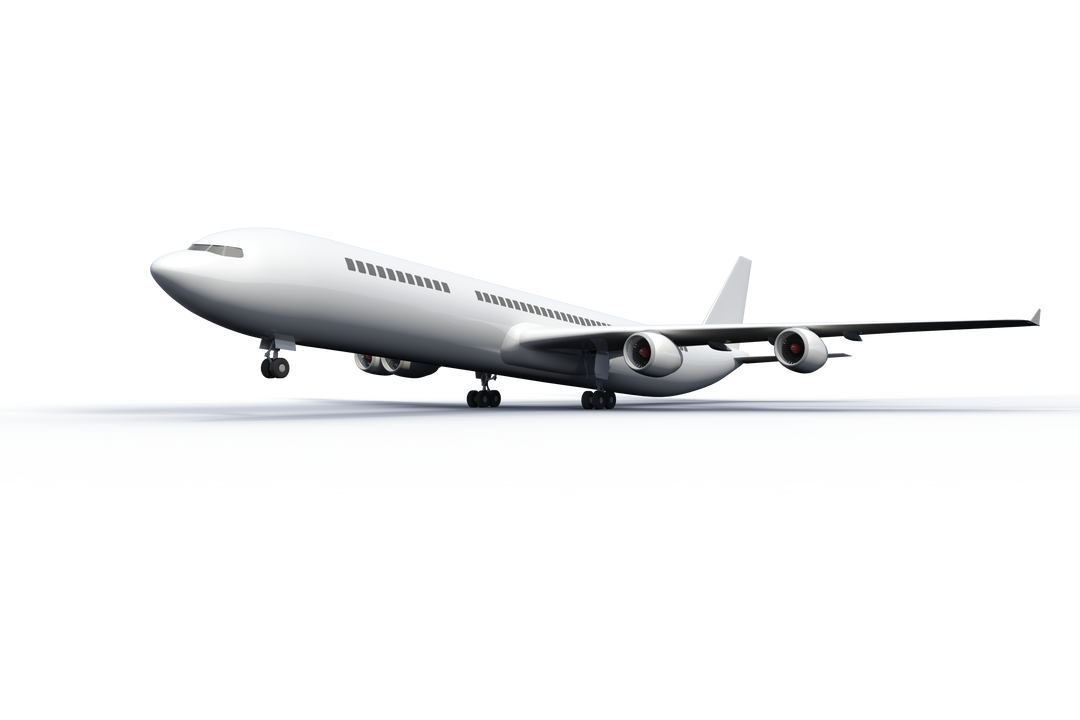 White passenger jet plane isolated on transparent background illustration - Download Free Stock Images Pikwizard.com