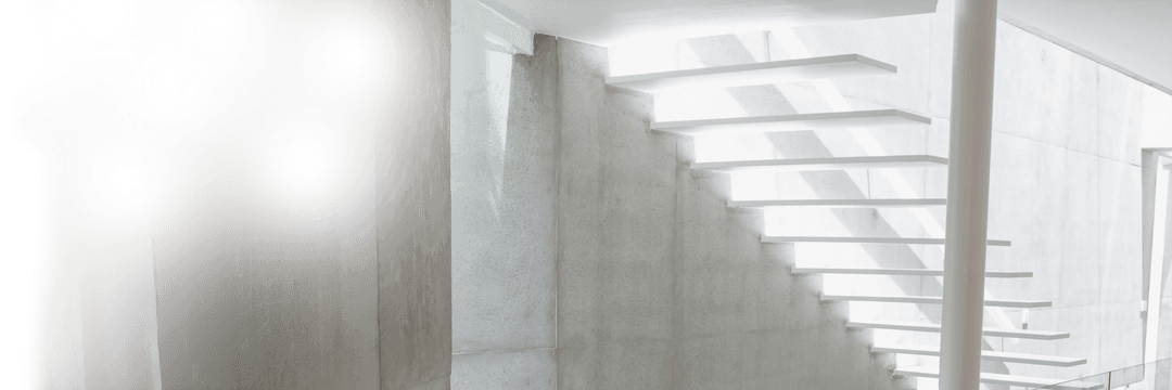 Modern Transparent Floating Staircase in Sunlit Interior